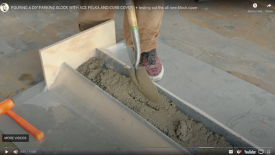 ACE PELKA POURS DIY PARKING BLOCK WITH KEEN RAMPS AND CURB COVER